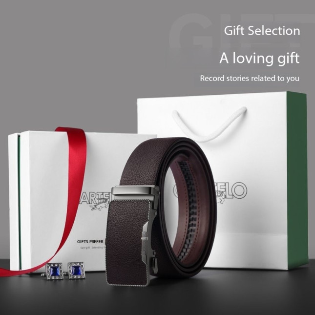 Cartelo Premium Leather Belt  Black MZD11342